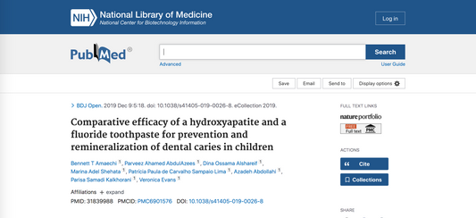 Scientific Article Review: Comparative Efficacy of a Hydroxyapatite and a Fluoride Toothpaste for Prevention and Remineralization of Dental Caries in Children