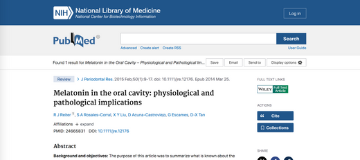 Scientific Article Review: Melatonin in the oral cavity: physiological and pathological implications