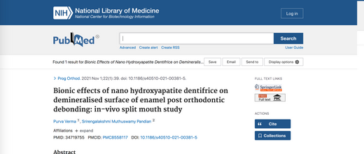 Scientific Article Review: Bionic Effects of Nano Hydroxyapatite Dentifrice on Demineralised Surface of Enamel Post Orthodontic Debonding