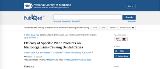 Scientific Article Review: Efficacy of Specific Plant Products on Microorganisms Causing Dental Caries