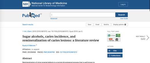 Scientific Article Review: Sugar Alcohols, Caries Incidence, and Remineralization of Caries Lesions: A Literature Review