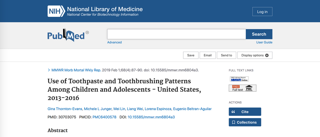 Scientific Article Review: Use of Toothpaste and Toothbrushing Patterns Among Children and Adolescents — United States, 2013–2016