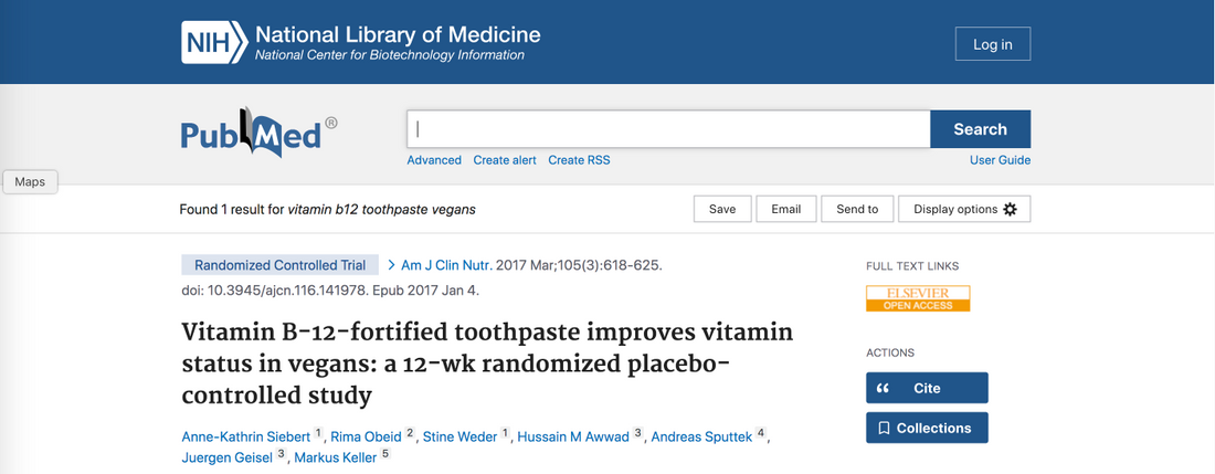 Vitamin B12 toothpaste