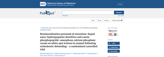 Remineralization potential of strontium-doped nano-hydroxyapatite dentifrice and casein phosphopeptide-amorphous calcium phosphate cream on white spot lesions in enamel following orthodontic debonding - a randomized controlled trial