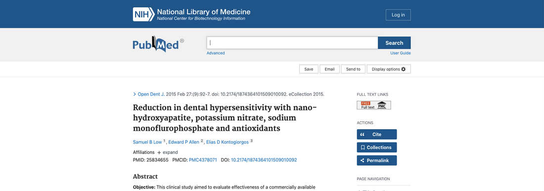Reduction in Dental Hypersensitivity with Nano-Hydroxyapatite, Potassium Nitrate, Sodium Monofluorophosphate, and Antioxidants